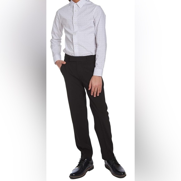 Calvin Klein Boys' Dress Pant, Straight Leg, Belt Loops & Front Pockets, Size 10 - Picture 1 of 7